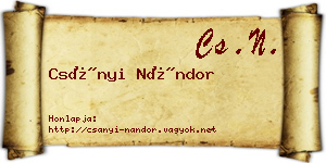 Csányi Nándor névjegykártya